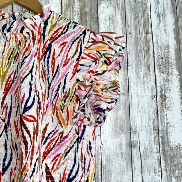 THML Smocked Multi Colored Blouse - Picture 3 of 5